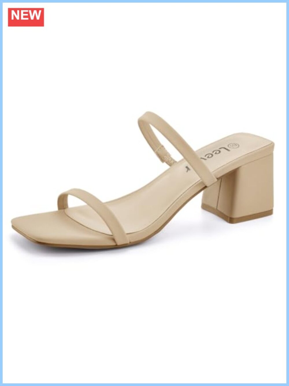 Women's Strappy Block Heel Sandals Square Open Toe Slip On 2.25 Inch Nubuck